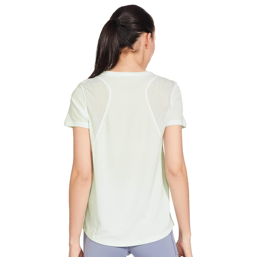 NIKE Women's Run Top Short Sleeve Top (Barely Green/Reflective Silv)