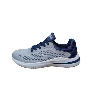 SKECHERS Men's Delson 3.0 Running Shoe (Grey/Navy)