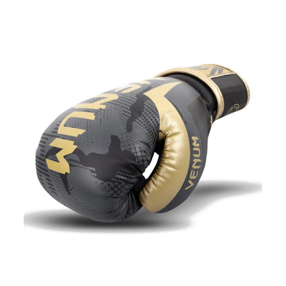 Venum Elite Boxing Gloves (Dark Camo/Gold)