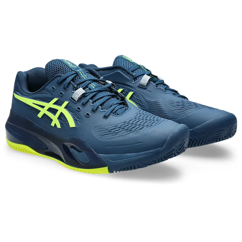 ASICS Men's Gel-Resolution X Clay Tennis Shoe (Mako Blue/Safety Yellow)