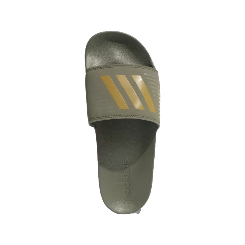 Olive green adidas discount slides