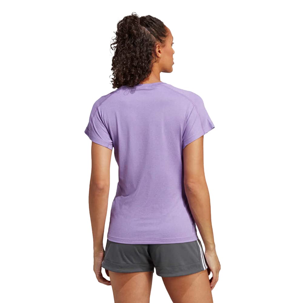 Adidas Women's Aeroready Train Essentials Minimal Branding Tee (Violet Fusion)