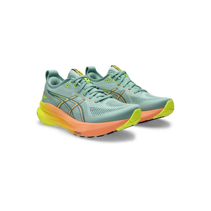 ASICS Men's Gel-Kayano 31 Paris Running Shoe (Light Celadon/Safety Yellow)