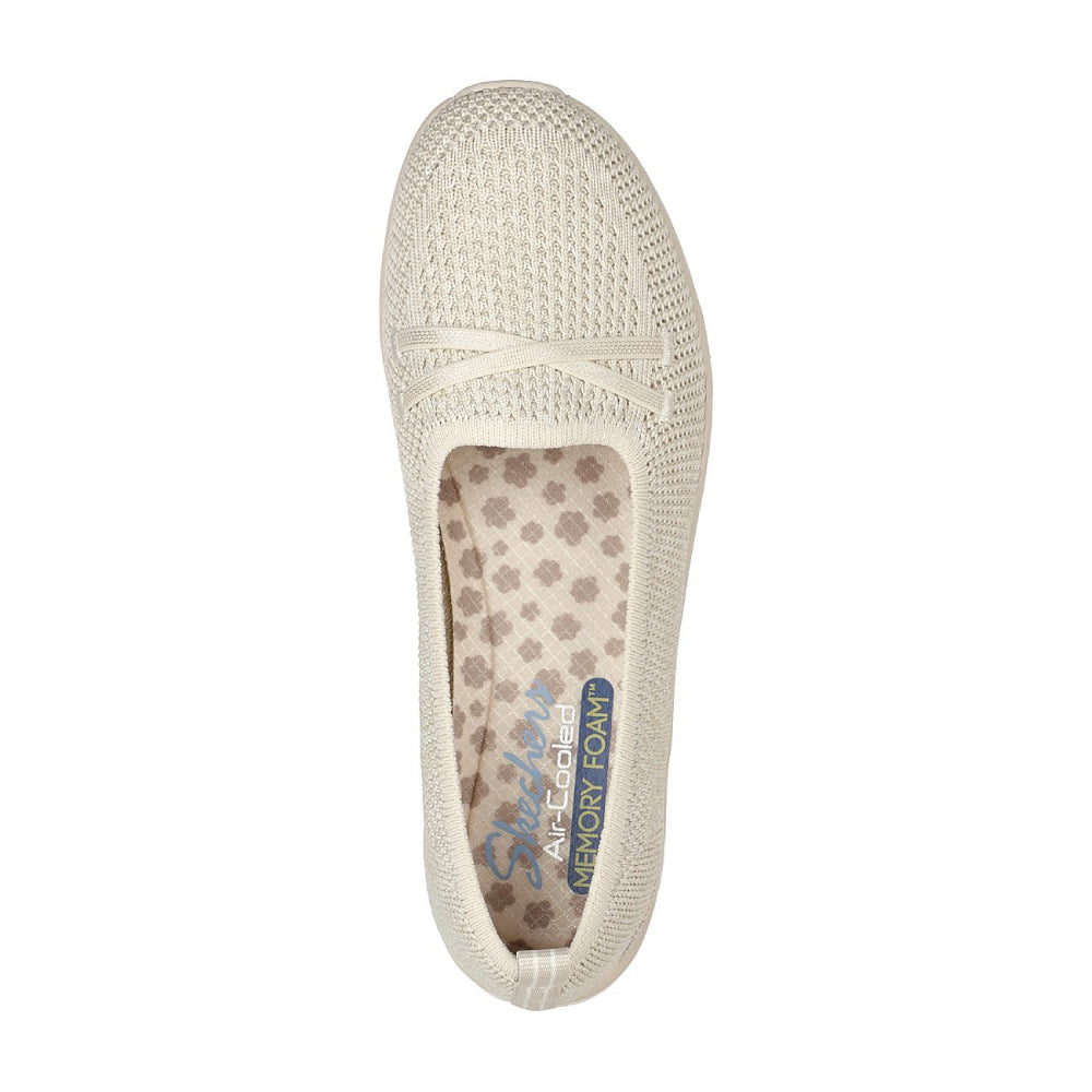 SKECHERS Women's Be-Cool Passioknit Running Shoe (Natural)