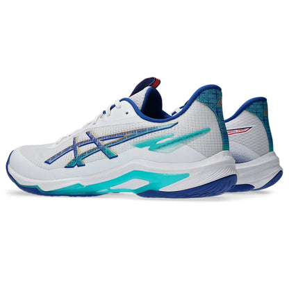 ASICS Men's Netburner Ballistic FF 4 Badminton Shoe (White/Blue)