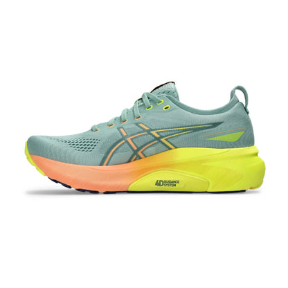 ASICS Men's Gel-Kayano 31 Paris Running Shoe (Light Celadon/Safety Yellow)