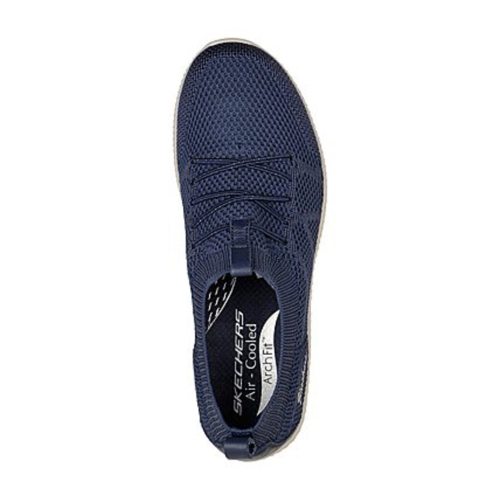 skechers best arch fit city catch navy sandal