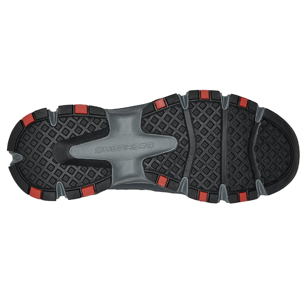 SKECHERS Men's Crossbar-Cohasset Running Shoe (Charcoal/Red)