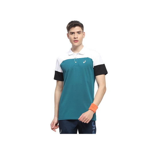 ASICS Men's Color Block Polo Top 2 (Rich Teal)