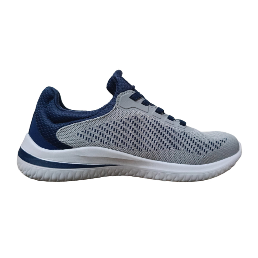 SKECHERS Men's Delson 3.0 Running Shoe (Grey/Navy)