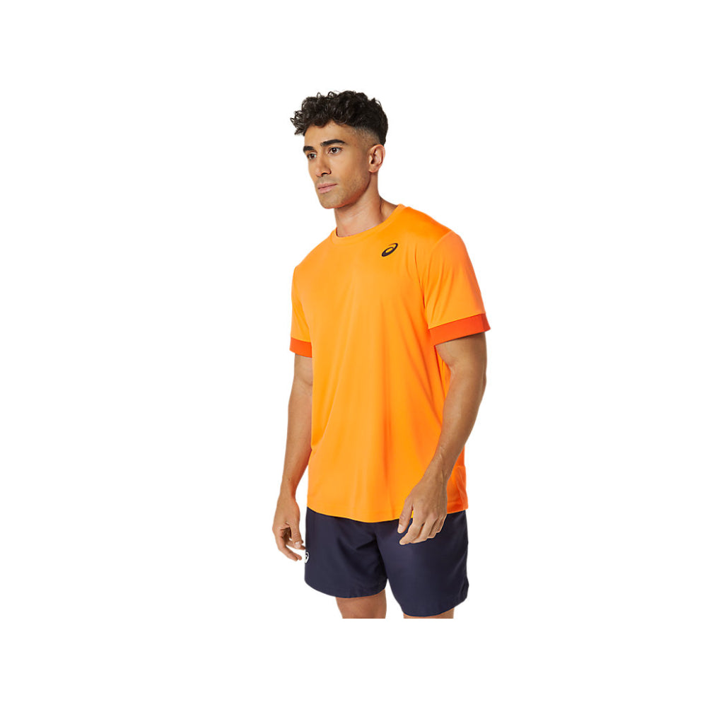 ASICS Men's Court Short Sleeve Top (Shocking Orange/Koi)