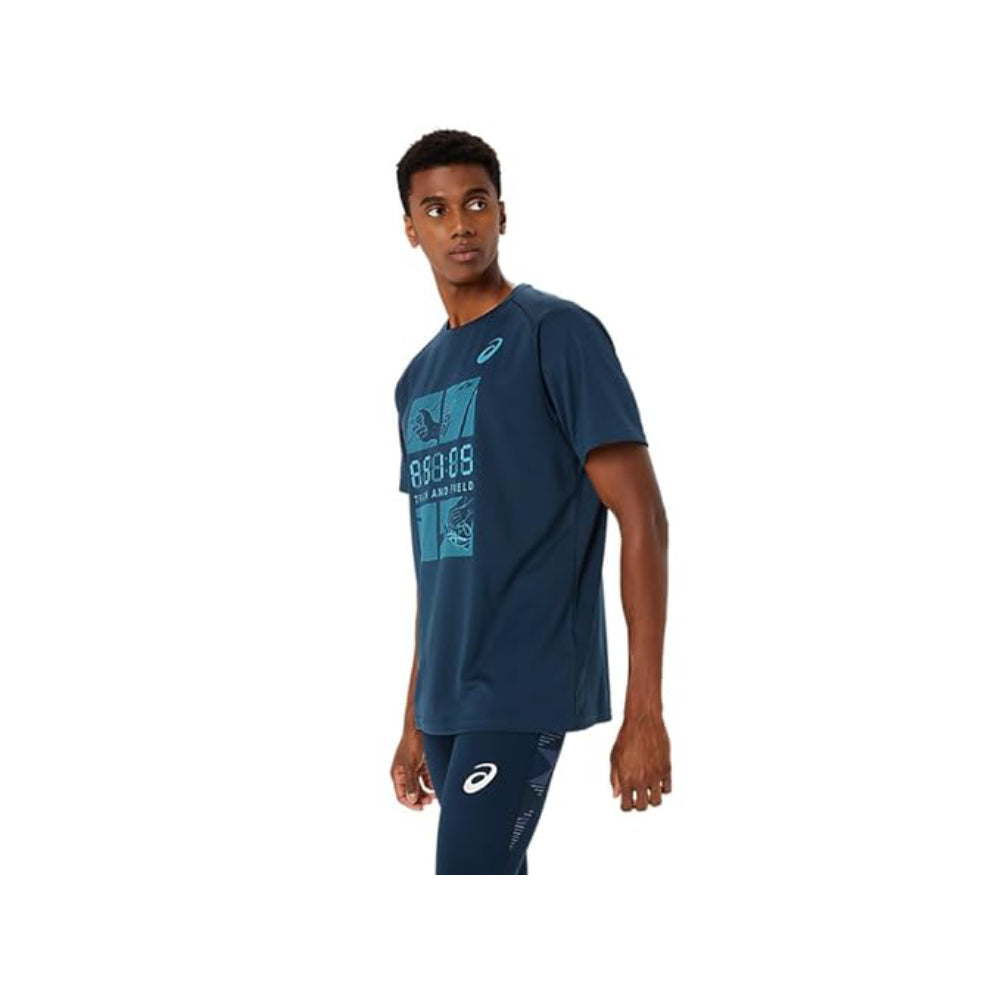 ASICS Men's Track Practice Graphic Top (French Blue)