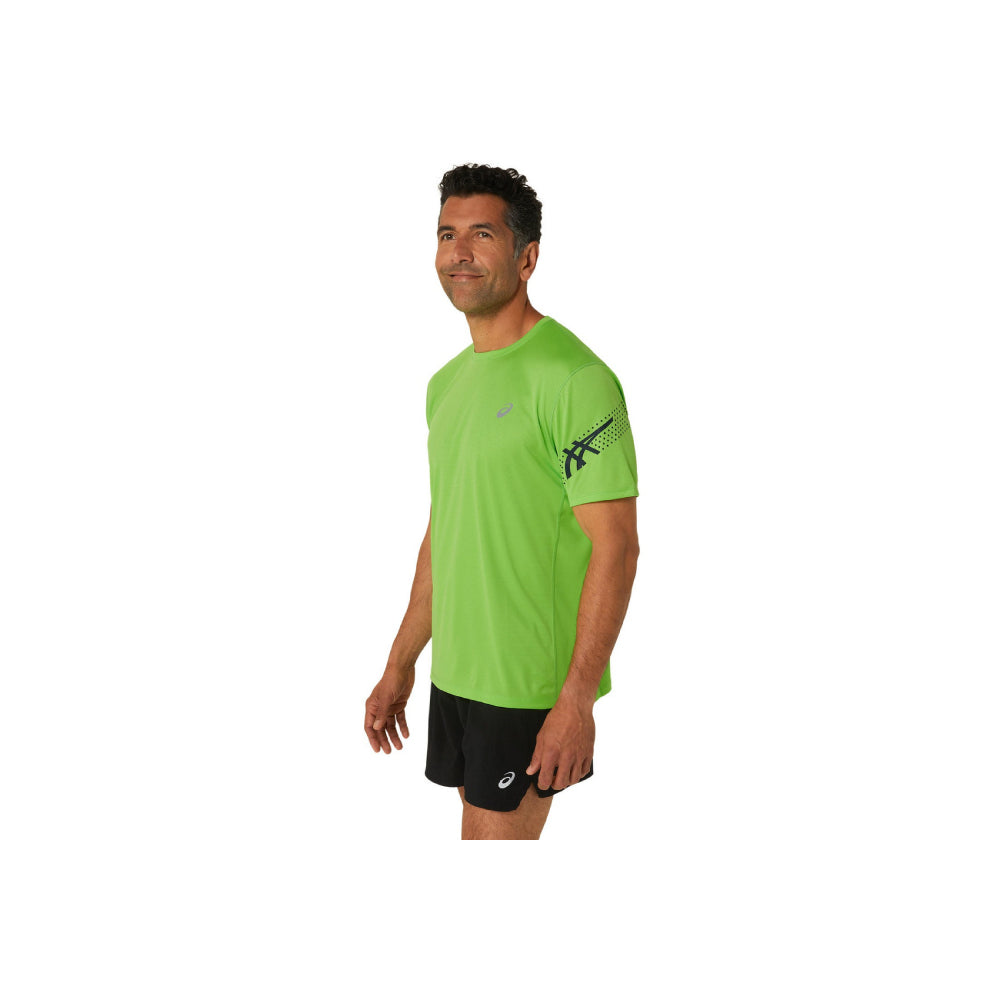 ASICS Men's Icon Short Sleeve Top (Electric Lime/French Blue)