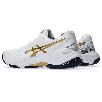 ASICS Men's Netburner Ballistic FF3 Badminton Shoe (White/Pure Gold)