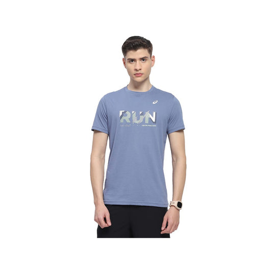 ASICS Men's Chest Graphic SS Top (Denim Blue)