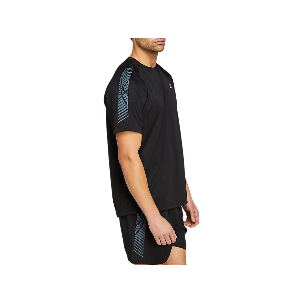 asics latest Icon Short Sleeve Performance black Top