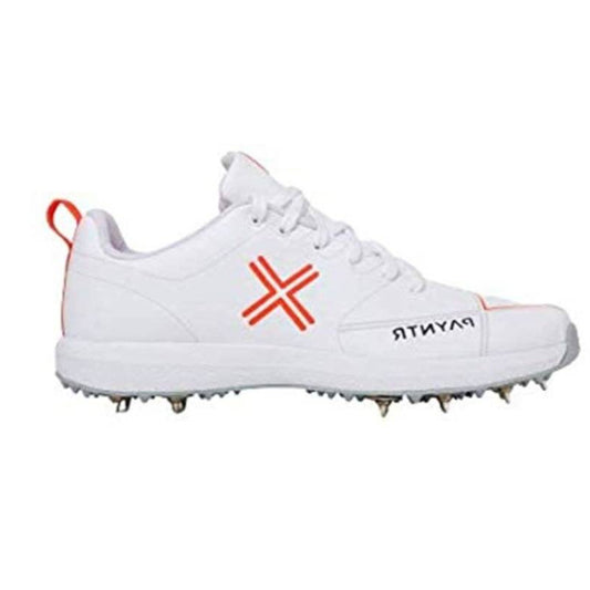 PAYNTR Men's Batting Spike Cricket Shoe (White)
