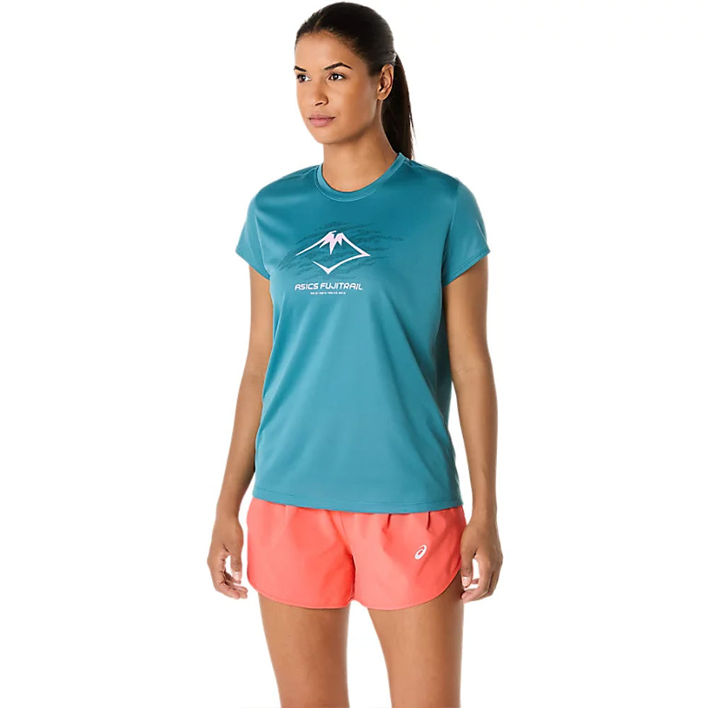 ASICS Women's Fujitrail Logo SS Top (Blue)