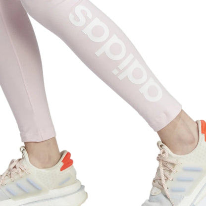 Adidas Women's Essentials High Waist Logo Legging (Clear Pink/White)
