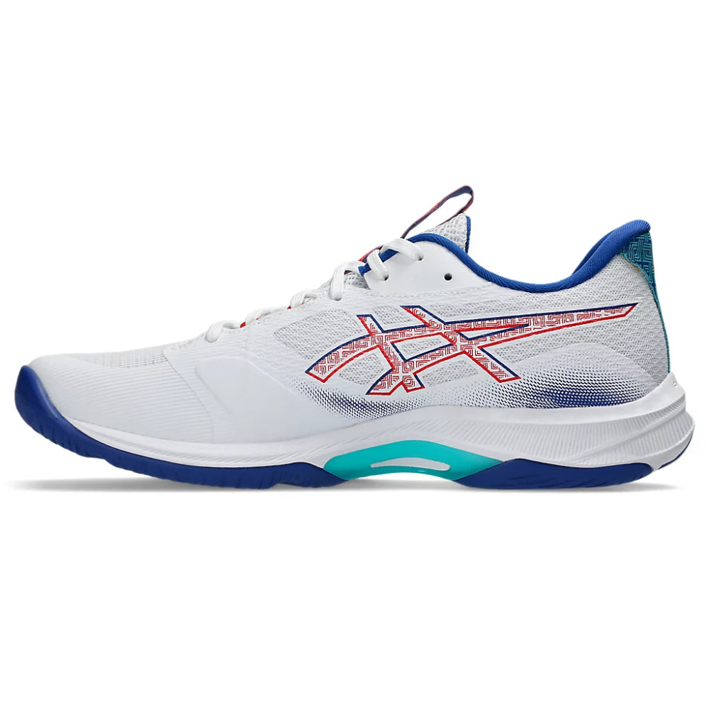 ASICS Men's Netburner Ballistic FF 4 Badminton Shoe (White/Blue)