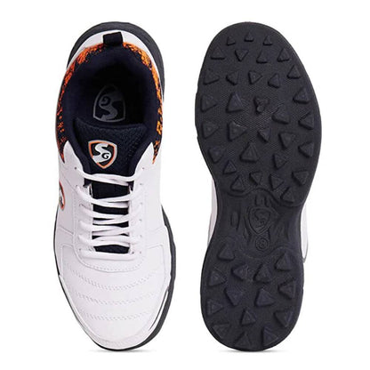 SG Men's Savage Cricket Shoe (White/Navy/Orange)