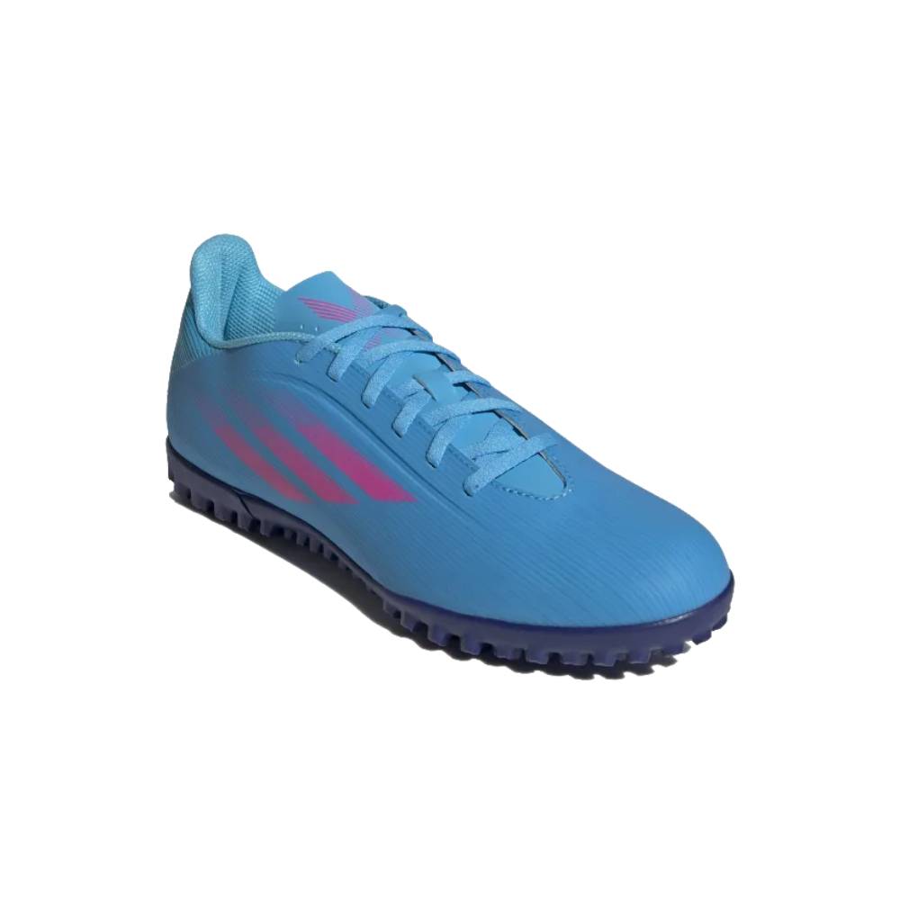 Adidas Men's X Speedflow.4 Turf Football Shoe (Sky Rush/Team Shock Pink/Legacy Indigo)