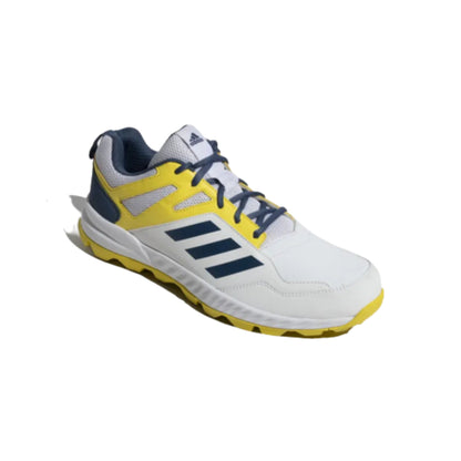 Adidas Men's Cririse V2 Cricket Shoe (Cloud White/Wonder Steel/Impact Yellow)