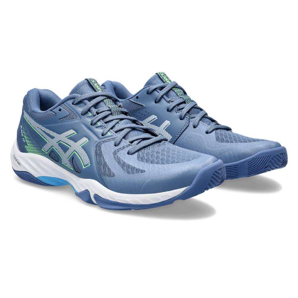  asics Blade FF latest badminton Blue,Lime Burst Shoes