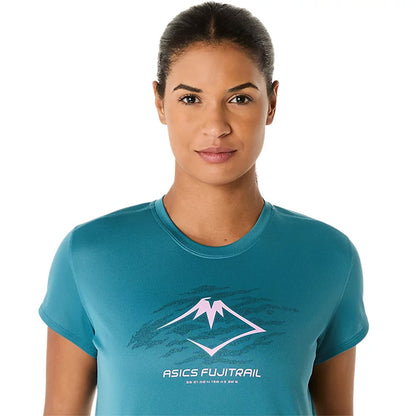 ASICS Women's Fujitrail Logo SS Top (Blue)