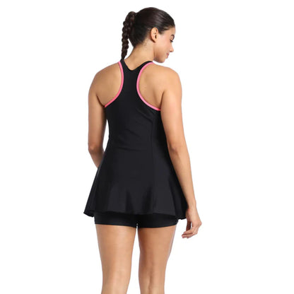 New Speedo Women AF Racerback Swimdress with Boyleg