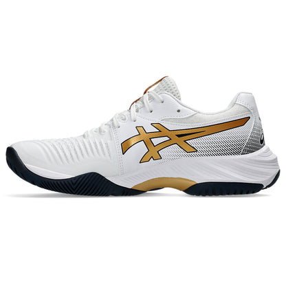 ASICS Men's Netburner Ballistic FF3 Badminton Shoe (White/Pure Gold)