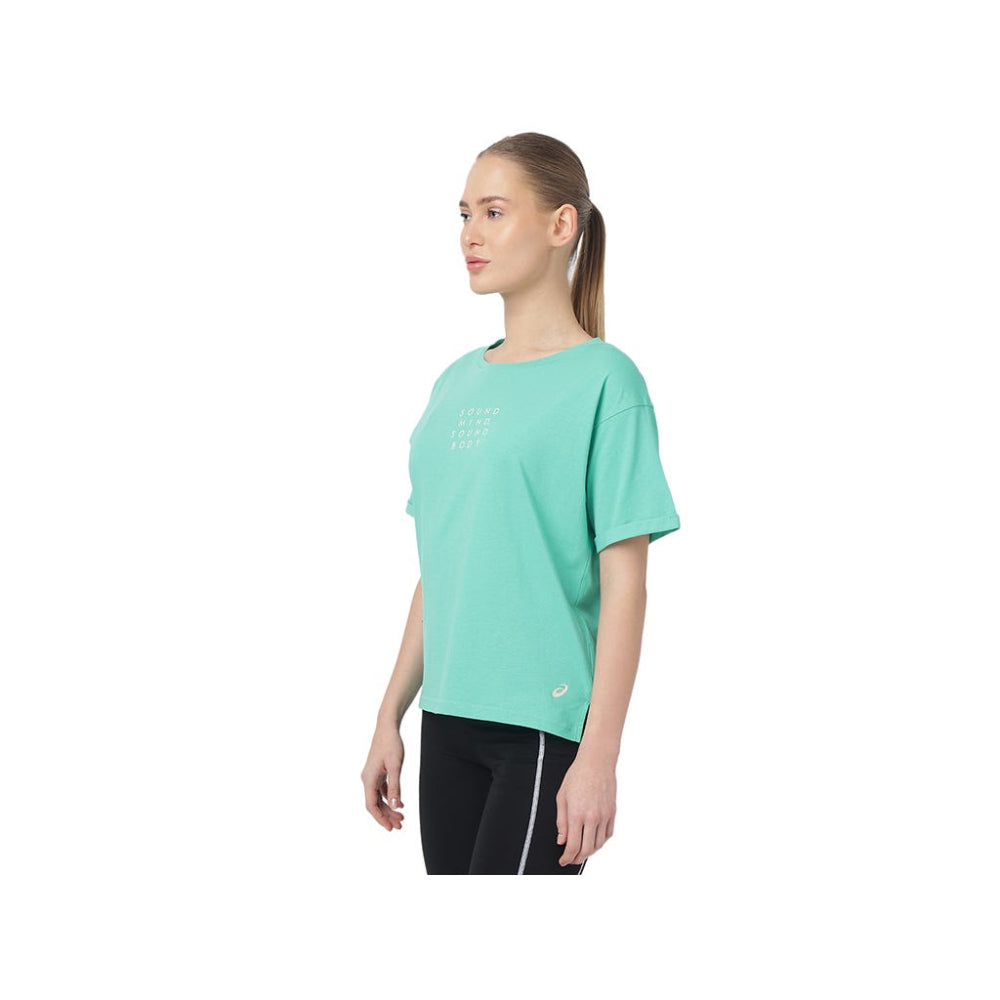 ASICS Women's Training Core Relaxed Graphic Top (Aurora Green)