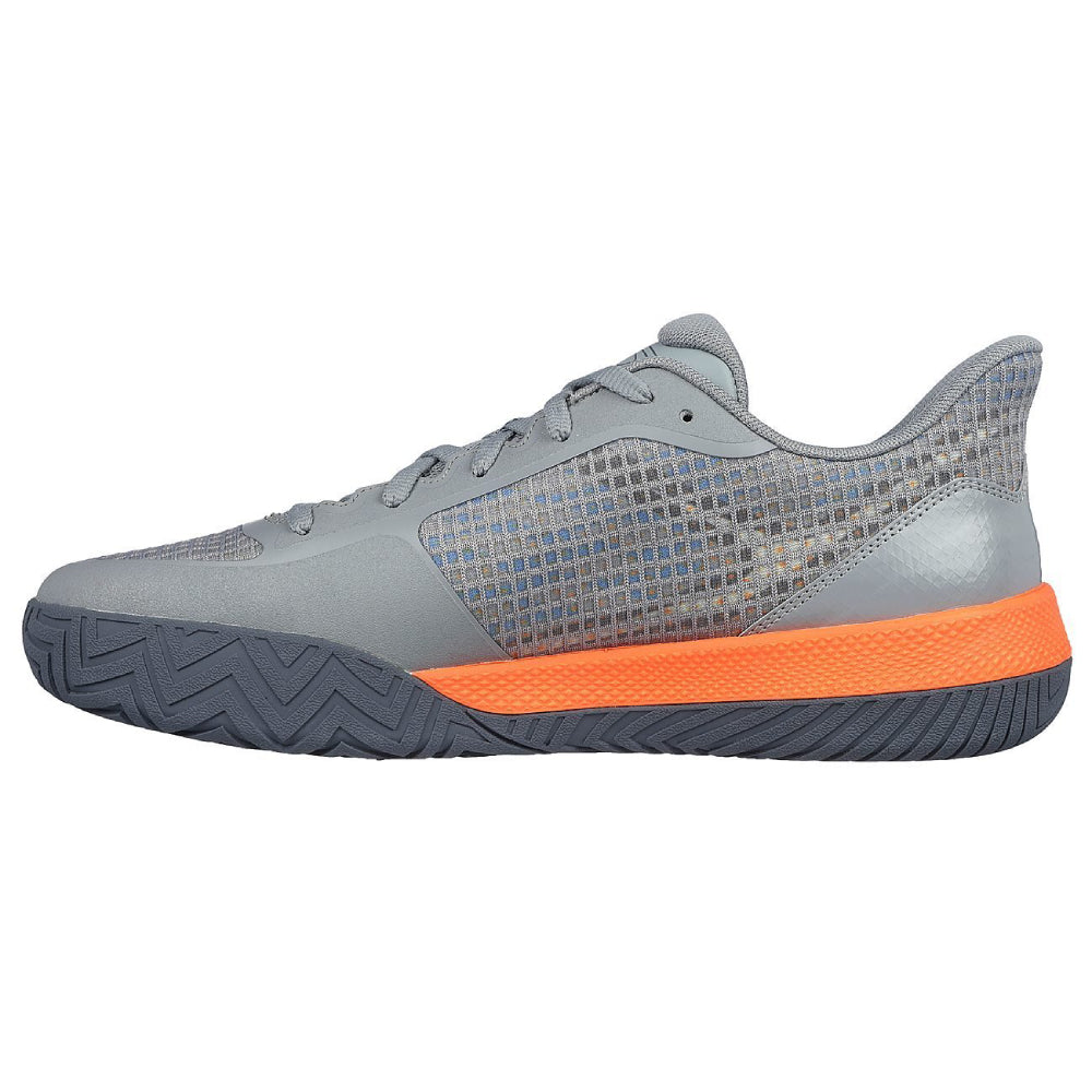 SKECHERS Men's Viper Court Pro Multi Court Shoes (Gray/Orange)