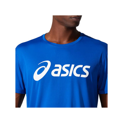 ASICS Men's Silver Short Sleeve Top (Asics Blue/Brilliant White)