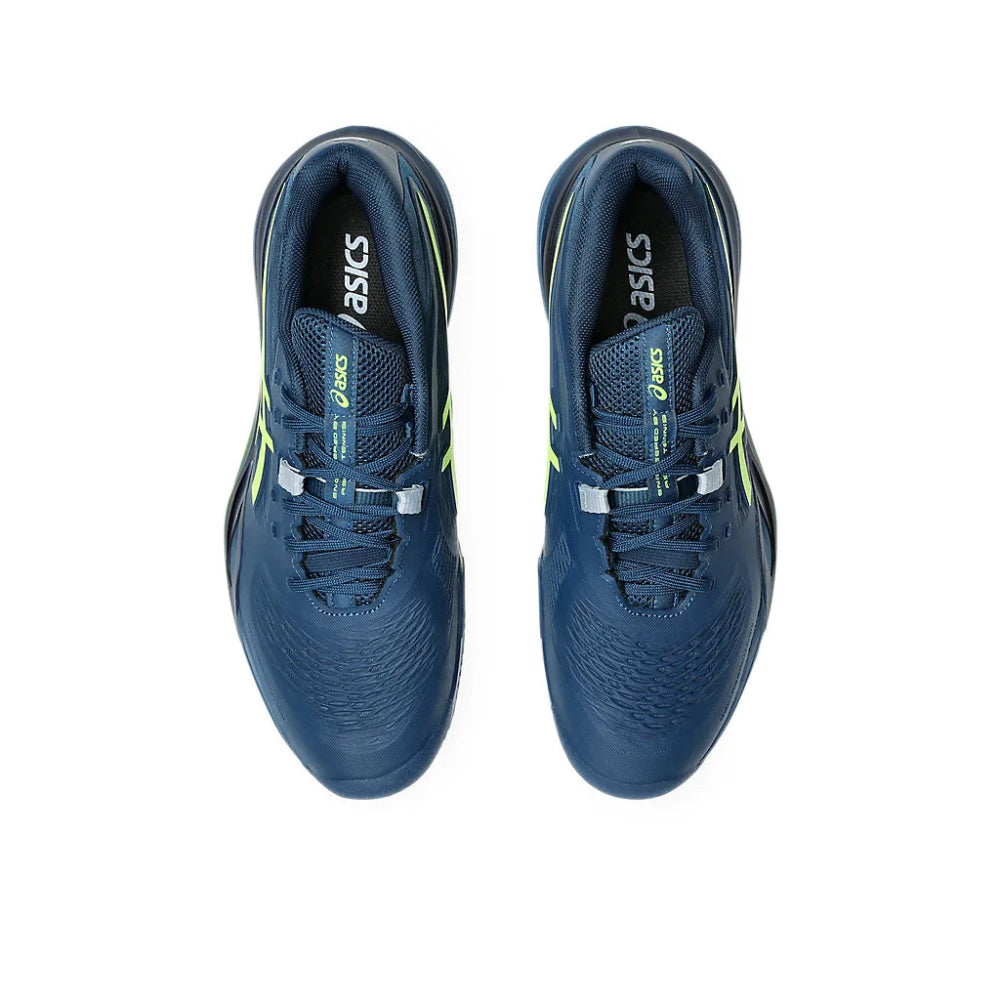 ASICS Men's Gel-Resolution X Clay Tennis Shoe (Mako Blue/Safety Yellow)