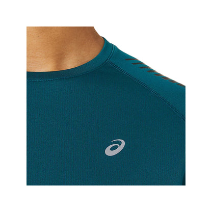 asics top design Icon Short Sleeve Velvet Pine,Performance Black Top