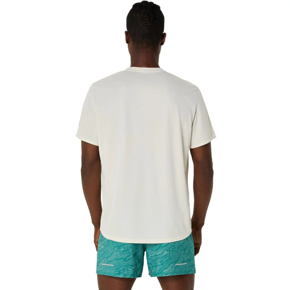 ASICS Men's Fujitrail Logo ss Top (Birch/White Sage/Rainy lake)