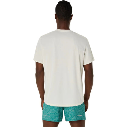 ASICS Men's Fujitrail Logo ss Top (Birch/White Sage/Rainy lake)