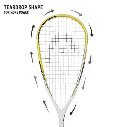 Head Microgel Blast Squash Racquet (White/Yellow)
