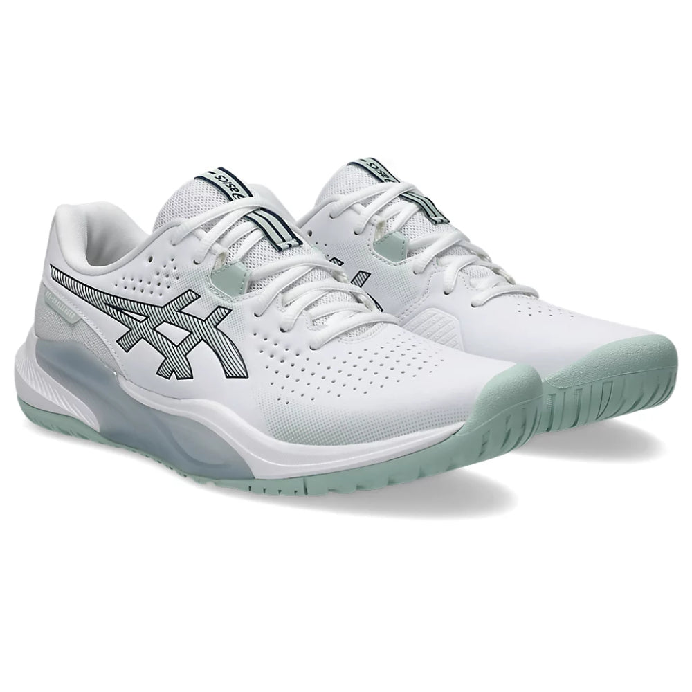 Asics Men's Gel Challenger 15 Tennis Shoe (White/Lichen Rocks)