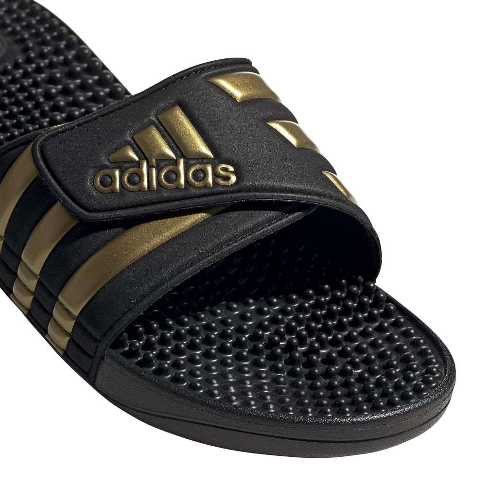 Adidas Men s Adissage Slide Core Black Gold Metallic Core Black