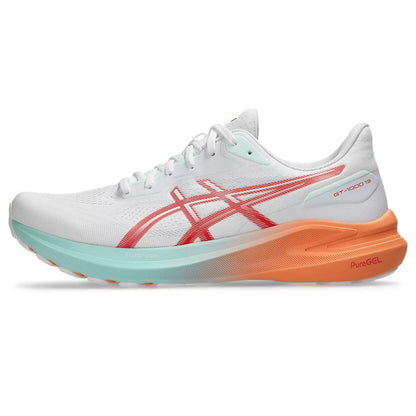 ASICS Men's GT-1000 13 Running Shoe (White/Coral Reef)