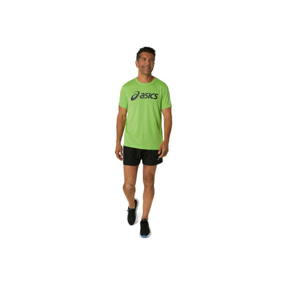ASICS Men's Silver Short Sleeve Top (Electric Lime/French Blue )
