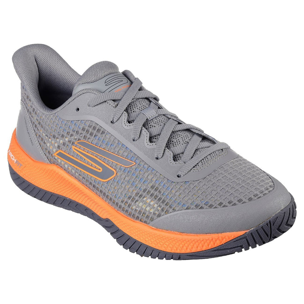 SKECHERS Men's Viper Court Pro Multi Court Shoes (Gray/Orange)