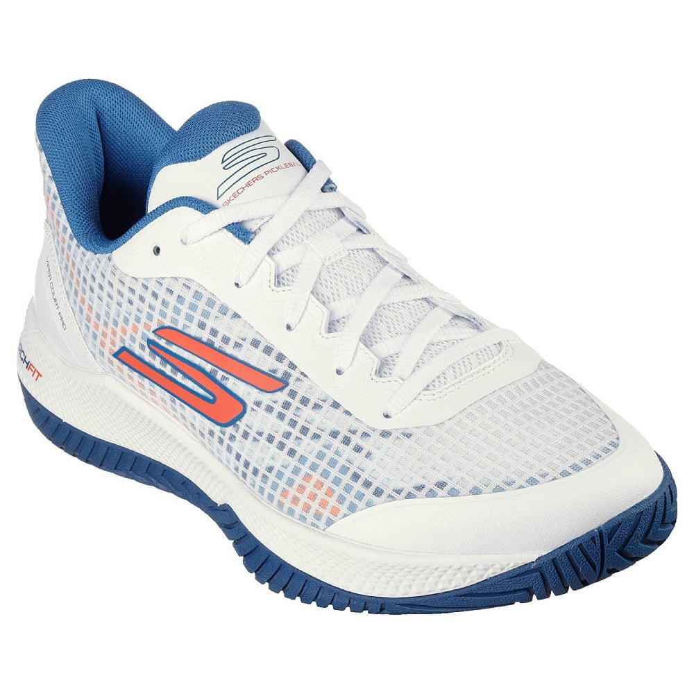 SKECHERS Men's Viper Court Pro Multi Court Shoes (White/Turquoise)