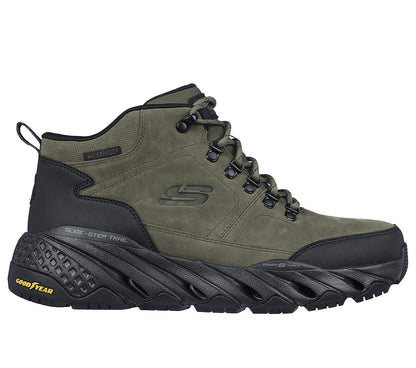 SKECHERS Men's Glide-Step Trail-Salado Running Shoe (Olive/Black)