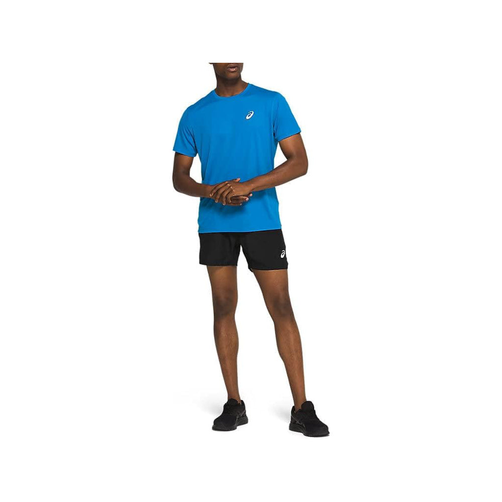 asics men new Silver Short Sleeve Blue Top