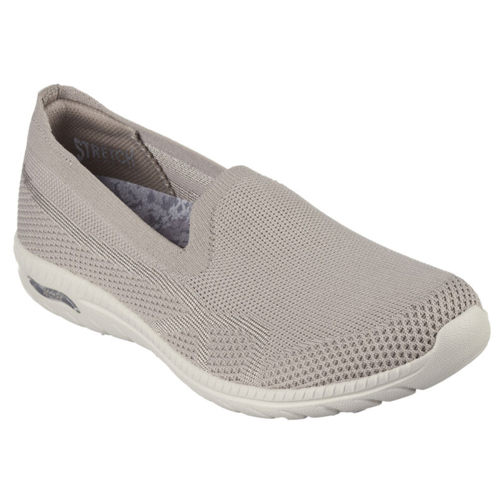 skechers top arch fit flex taupe running shoe