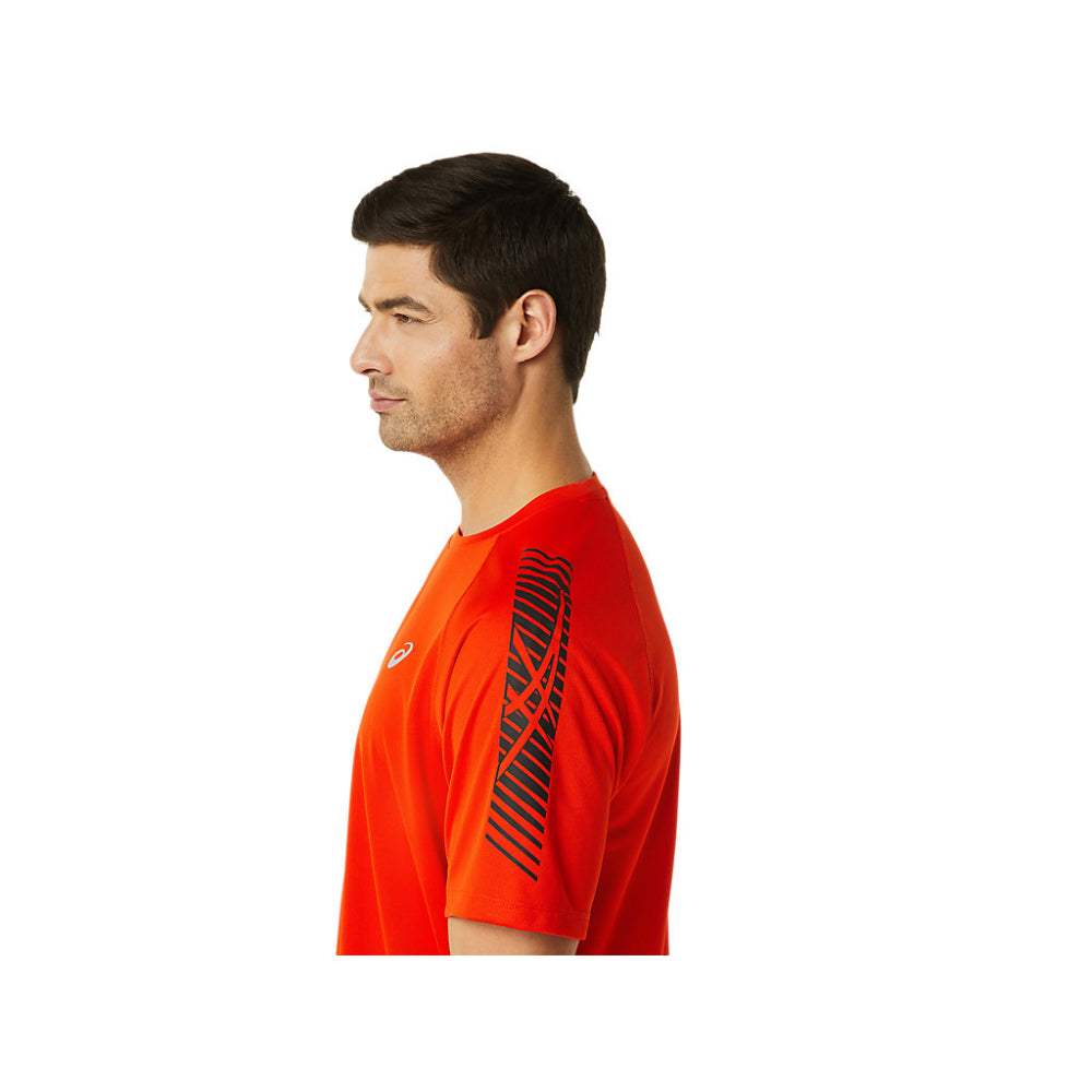 asics latest Icon Short Sleeve Cherry Tomato Top