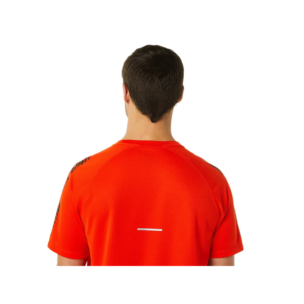 asics top design Icon Short Sleeve Cherry Tomato Top